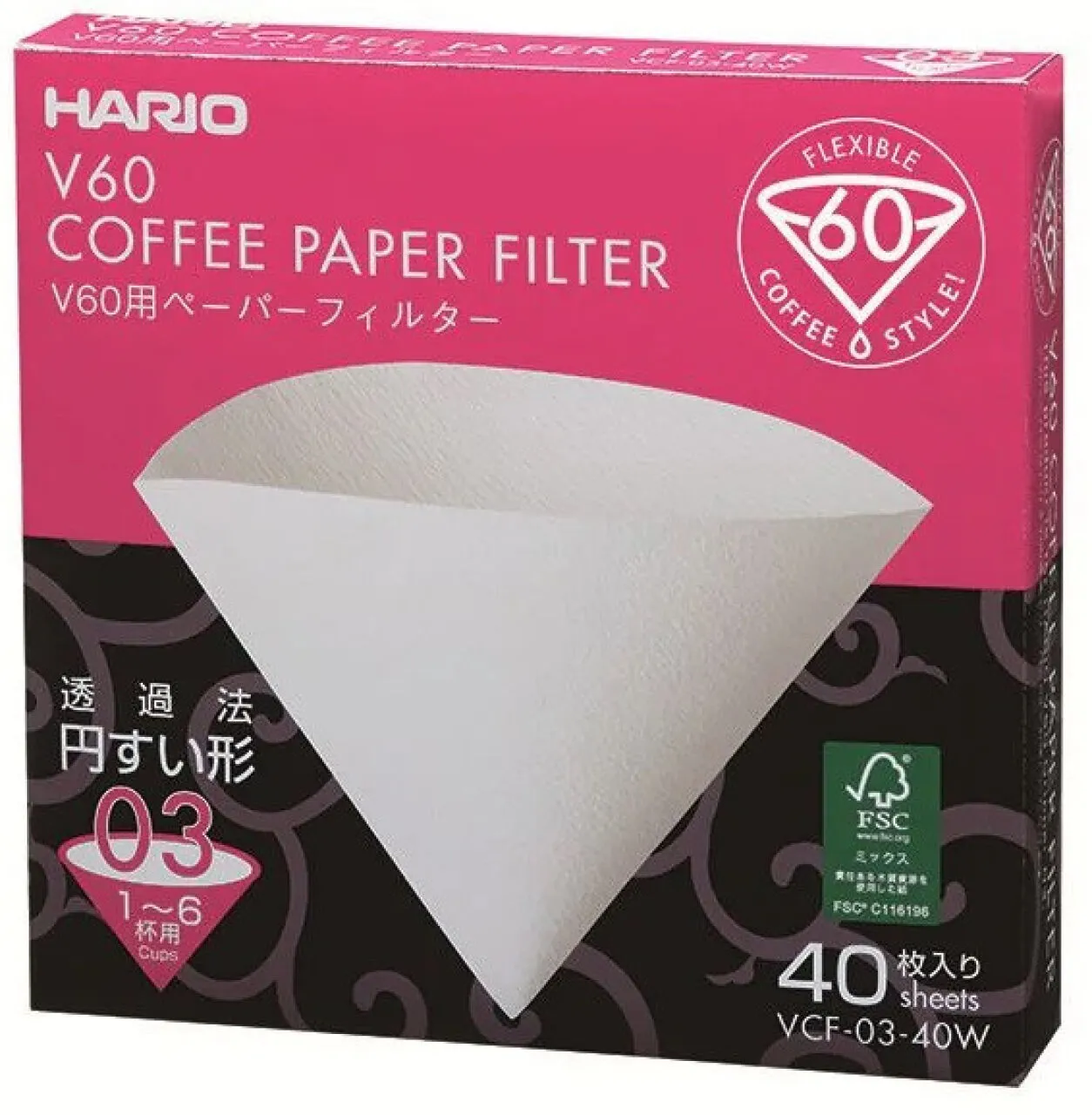 Фільтри Hario 03 40 шт. V60 BOX