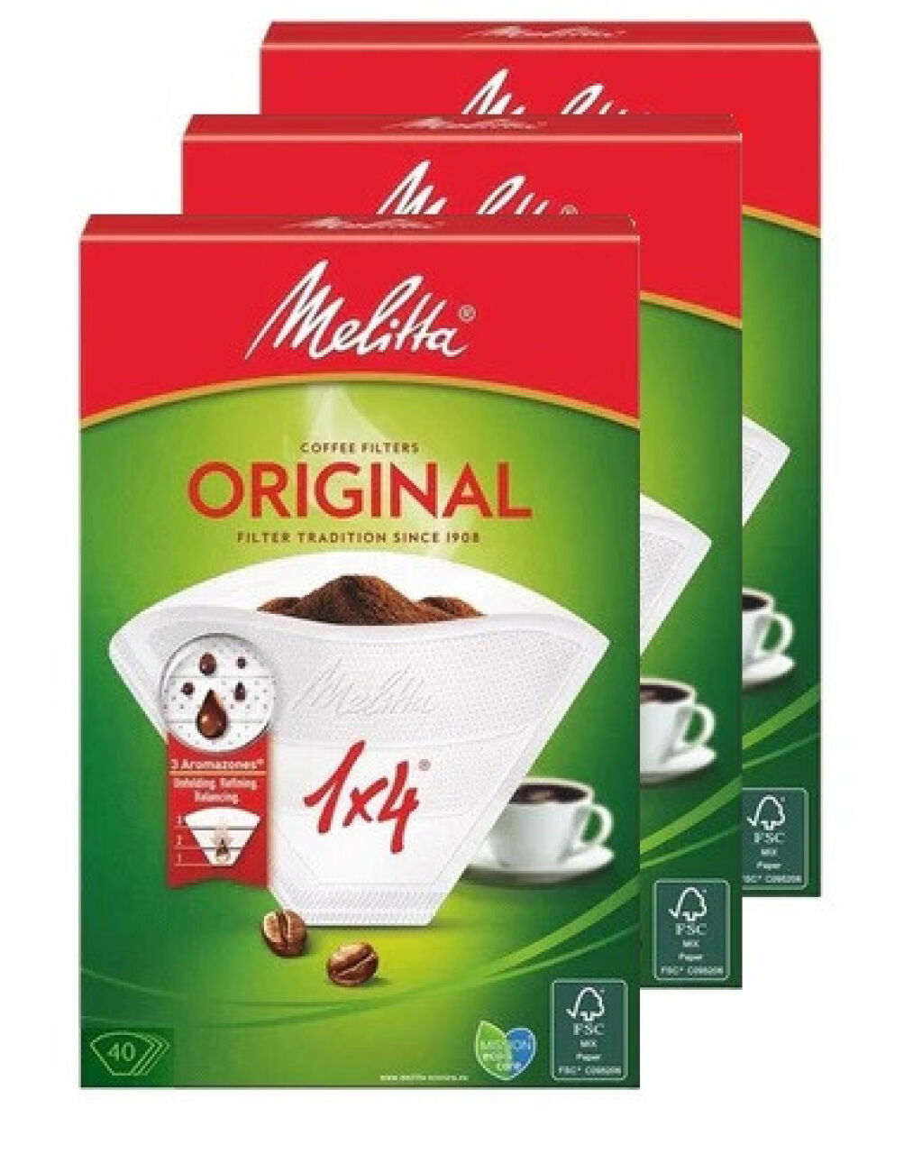 Фільтри Melitta Original 1x4 120 шт. білі