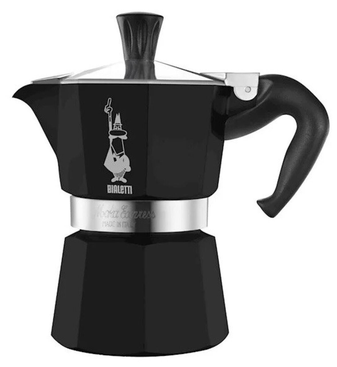 Гейзерна кавоварка Bialetti Moka Express 130 мл. 3 чашки Чорна Bialetti - купити в Україні