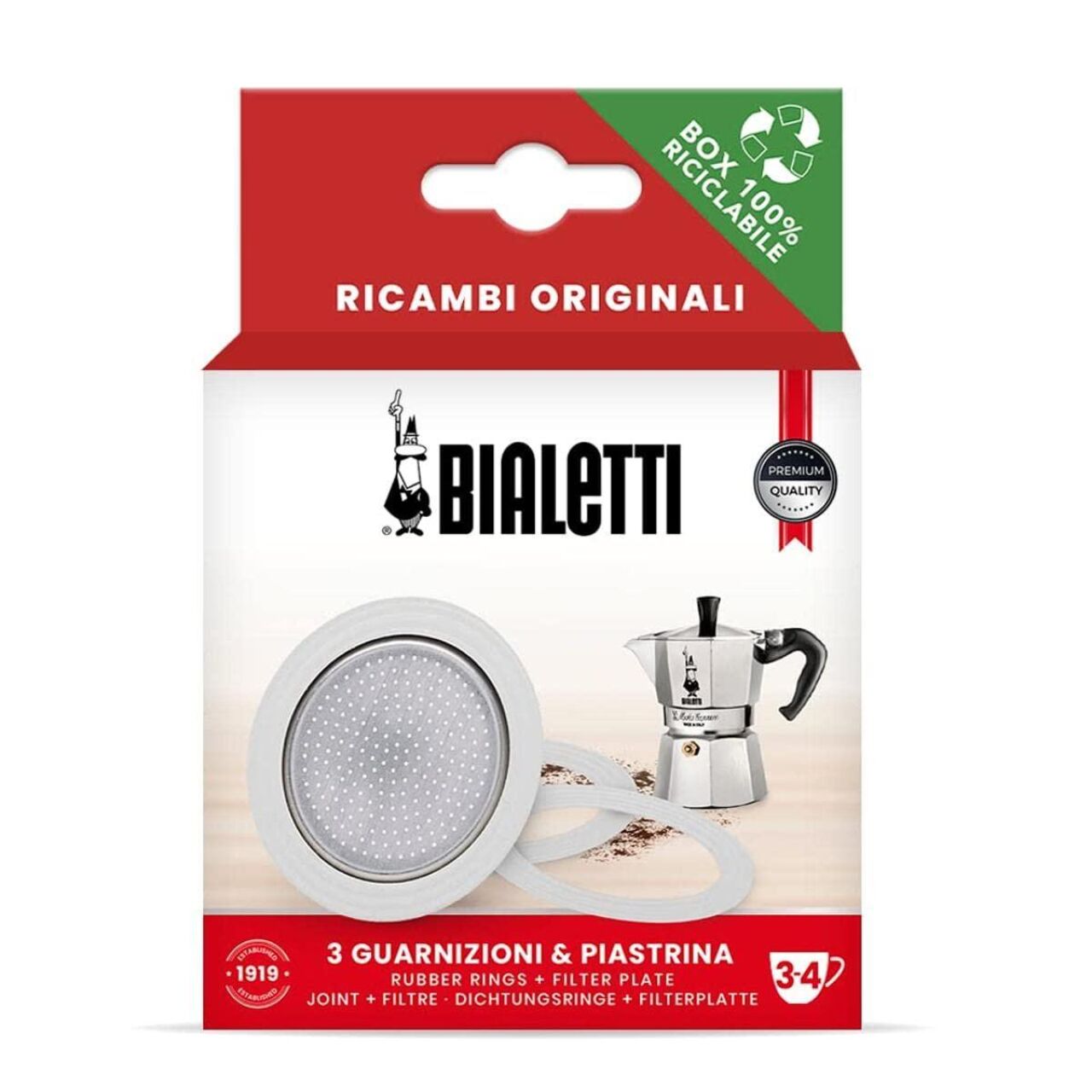 Комплект прокладок для Bialetti 3 ущільнювача + фільтр 3-4 cup Guarnizione