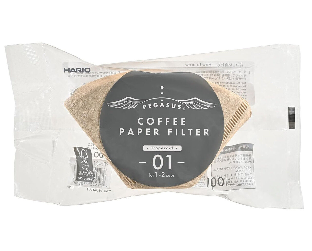 Фільтри Hario Pegasus Coffee Paper Filter 01 Натуральні