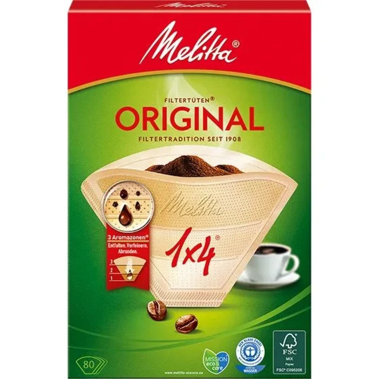 Фільтри Melitta ORIGINAL 1x4 80 шт. Натуральні