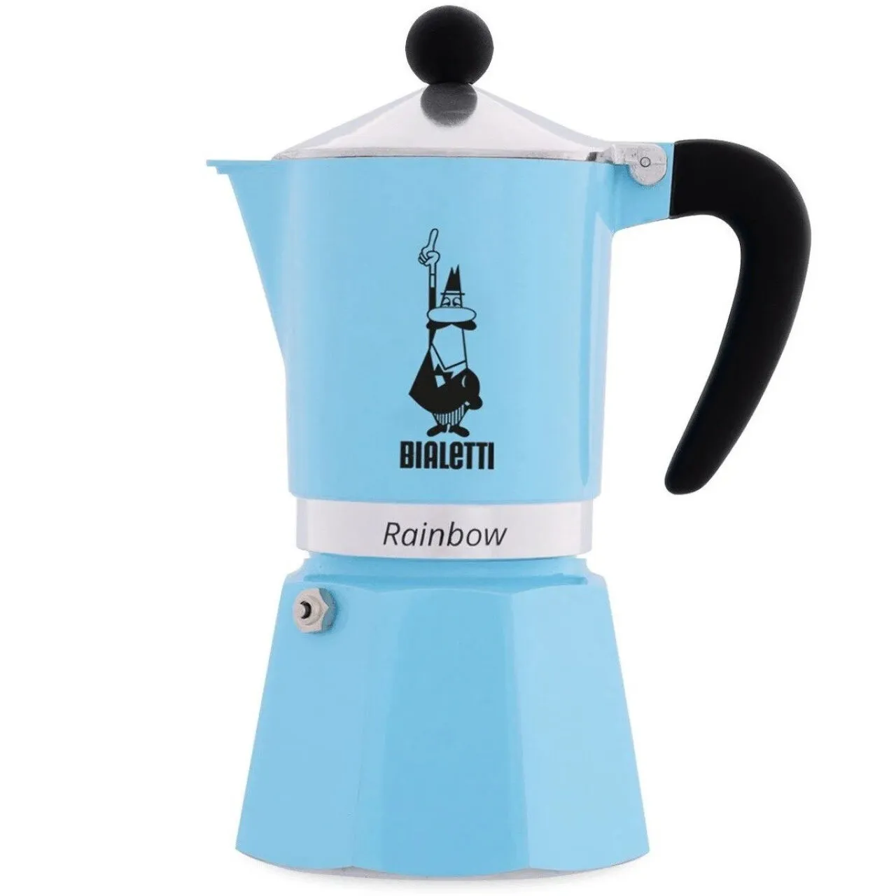 Гейзерна кавоварка Bialetti Rainbow Light Blue 270 мл. 6 чашок