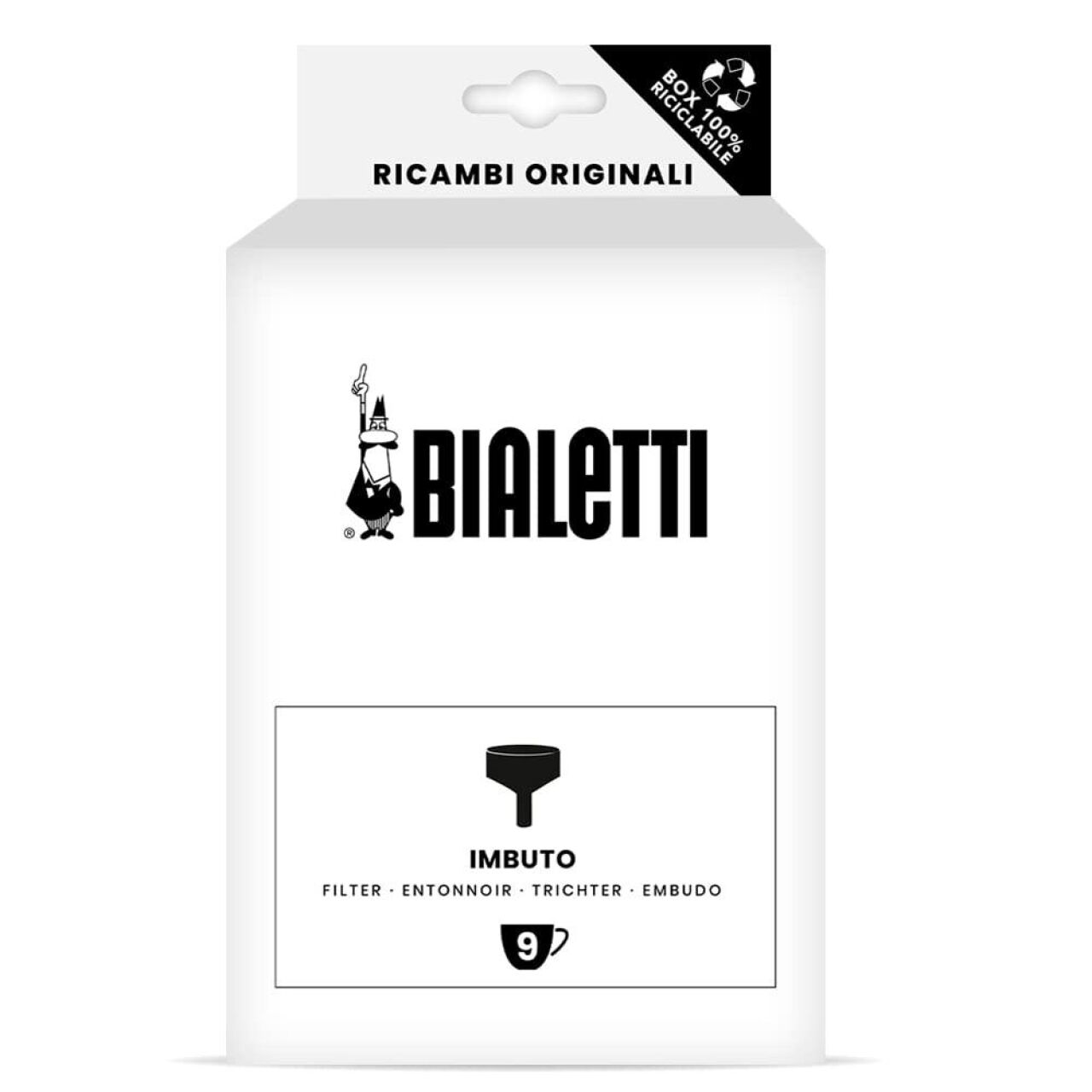 Фільтр воронка для Bialetti на 9 чашок, Imbuto для гейзерної кавоварки