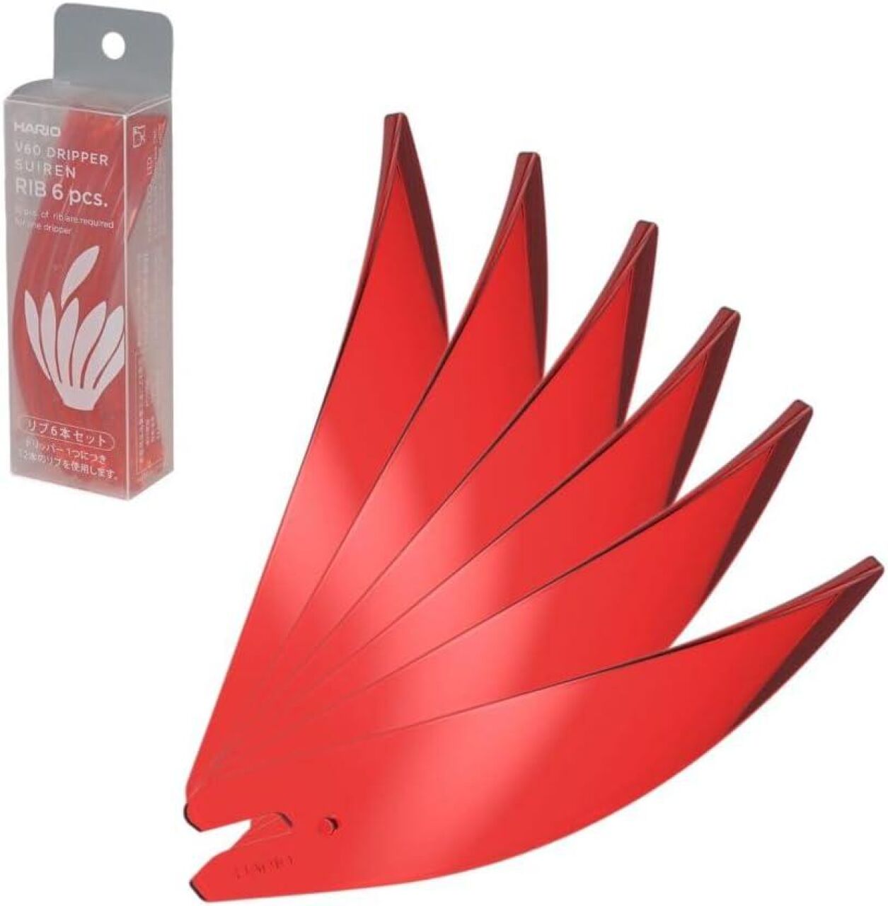 Комплект ребер Hario V60 Suiren Dripper Ribs 6 шт. Red