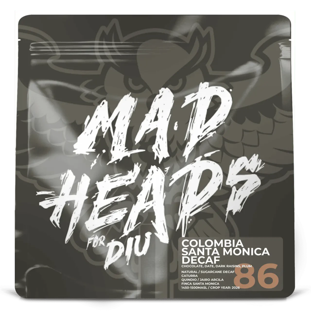 Кава Колумбія Santa Monica Decaf ГУР КОЛАБ, Мad Heads, 250 г